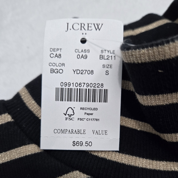 NWT J.Crew Long Sleeve turtleneck striped women's sweater - Picture 5 of 5